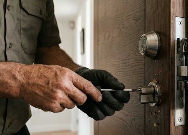 Instalación de cerrojo de seguridad en apartamento por cerrajero en Blanes